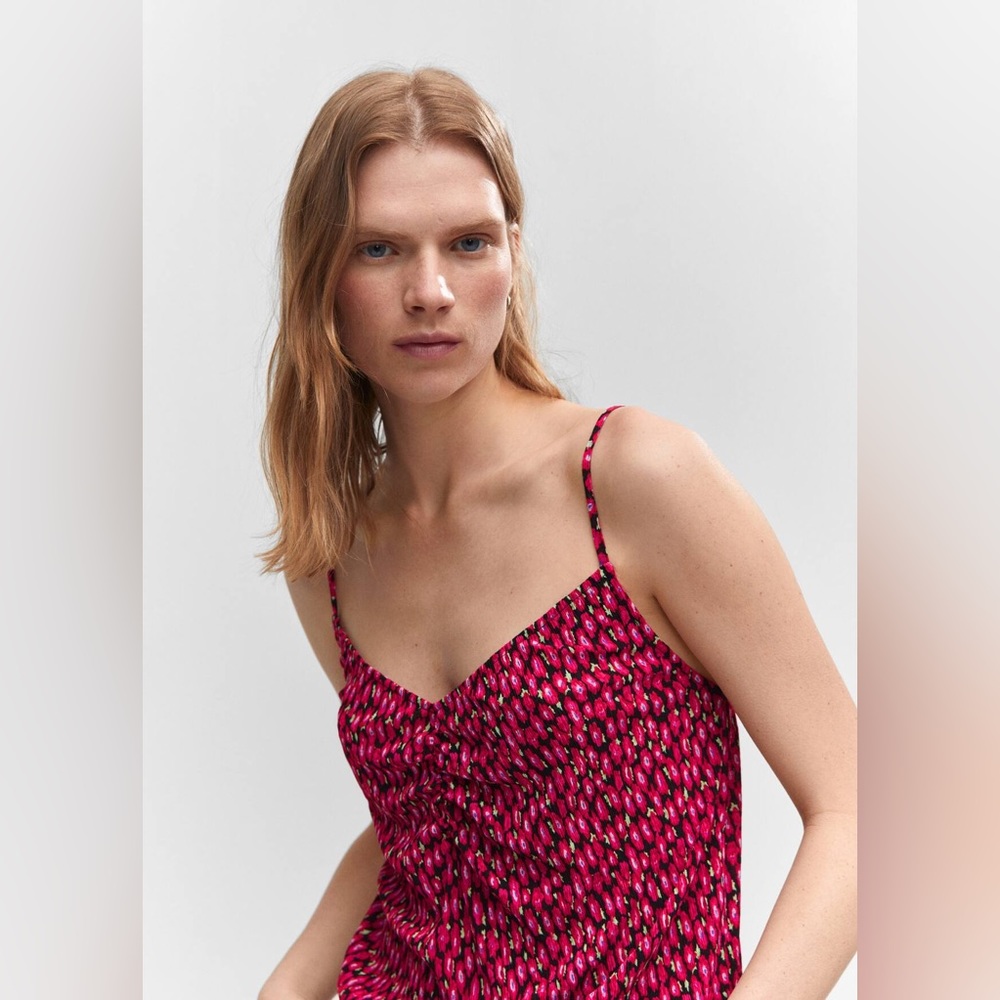 Mango Print Ruched Top - Picture 4 of 8